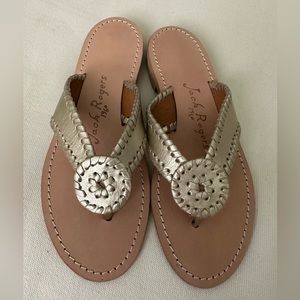 Jack Rogers Ro Sandals Gold Leather Women’s 6.5 Like New